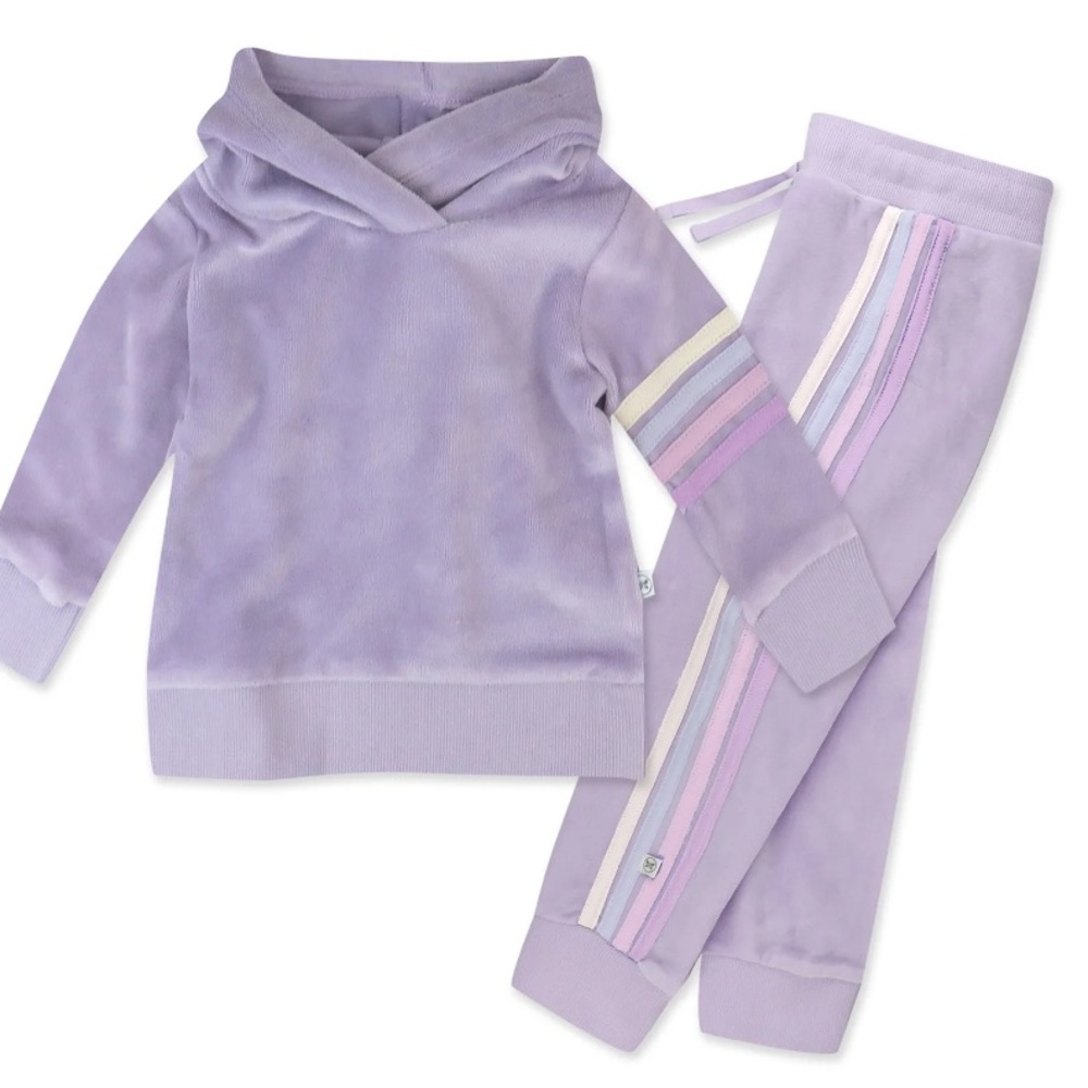 Honest Baby Clothing Organic Cotton Long Sleeve 2pc Velour Hoodie Sweatpant Set